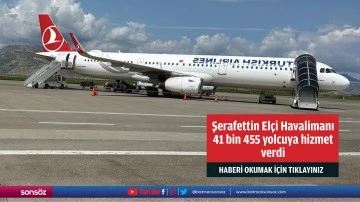 Şerafettin El&ccedil;i Havalimanı 41 bin 455 yolcuya hizmet verdi