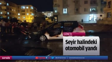 Seyir halindeki otomobil yandı