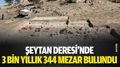 Şeytan Deresi&rsquo;nde 3 bin yıllık 344 mezar bulundu