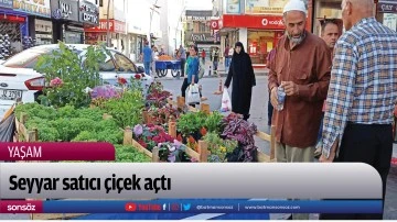 Seyyar satıcı &ccedil;i&ccedil;ek a&ccedil;tı