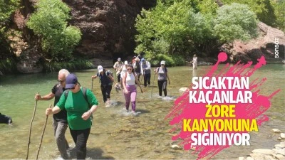 Sıcaktan ka&ccedil;anlar Zore Kanyonuna sığınıyor