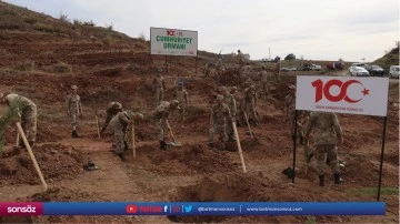 Siirt'te fidanlar toprakla buluşturuldu