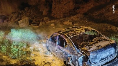 Siirt'te seyir halindeki otomobil yandı