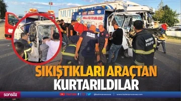 Sıkıştıkları ara&ccedil;tan kurtarıldılar