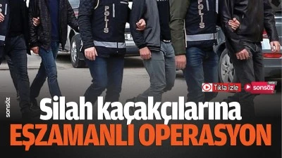 Silah ka&ccedil;ak&ccedil;ılarına eşzamanlı operasyon