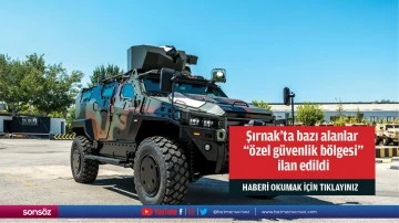 Şırnak'ta bazı alanlar "&ouml;zel g&uuml;venlik b&ouml;lgesi" ilan edildi