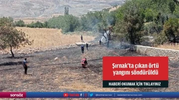 Şırnak'ta &ccedil;ıkan &ouml;rt&uuml; yangını s&ouml;nd&uuml;r&uuml;ld&uuml;
