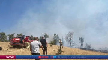 Şırnak'ta &ccedil;ıkan &ouml;rt&uuml; yangınında 15 d&ouml;n&uuml;m alan zarar g&ouml;rd&uuml;