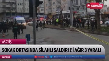 Sokak ortasında silahlı saldırı 1&rsquo;i ağır 3 yaralı