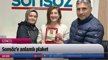 Sons&ouml;z&rsquo;e anlamlı plaket