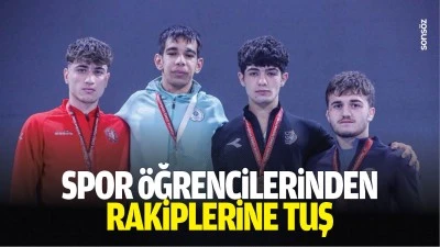 Spor &ouml;ğrencilerinden rakiplerine tuş