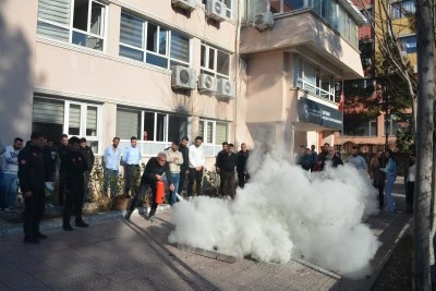 Spor tesislerinde yangın tatbikatı
