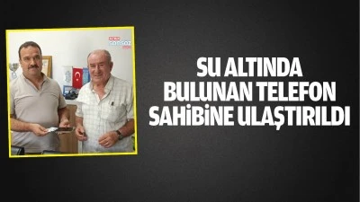 Su altında bulunan telefon, sahibine ulaştırıldı