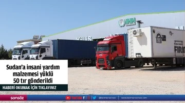 Sudan'a insani yardım malzemesi y&uuml;kl&uuml; 50 tır g&ouml;nderildi