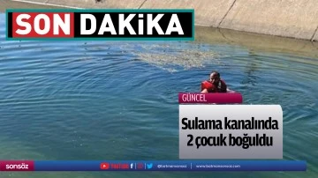 Sulama kanalında 2 &ccedil;ocuk boğuldu
