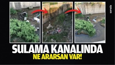 Sulama kanalında ne ararsan var!