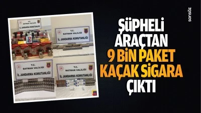 Ş&uuml;pheli ara&ccedil;tan 9 bin paket ka&ccedil;ak sigara &ccedil;ıktı
