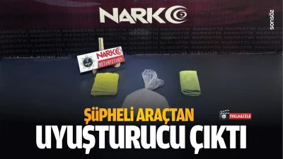 Ş&uuml;pheli ara&ccedil;tan uyuşturucu &ccedil;ıktı