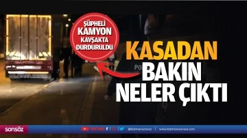 Ş&uuml;pheli kamyon kavşakta durduruldu