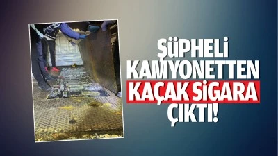Ş&uuml;pheli kamyonetten ka&ccedil;ak sigara &ccedil;ıktı!