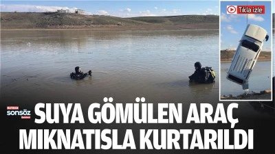 Suya g&ouml;m&uuml;len ara&ccedil;, mıknatısla kurtarıldı