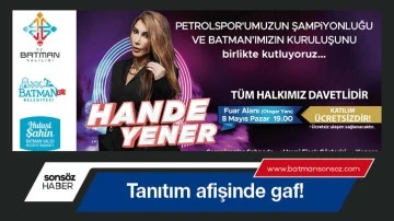 Tanıtım afişinde gaf!