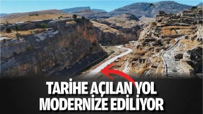 Tarihe a&ccedil;ılan yol modernize ediliyor