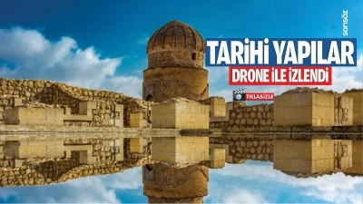 Tarihi yapılar drone ile izlendi