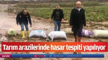Tarım arazilerinde hasar tespiti yapılıyor