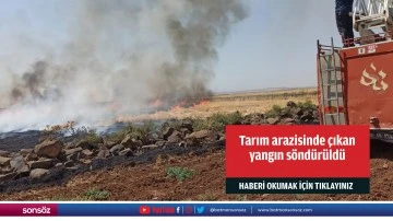Tarım arazisinde &ccedil;ıkan yangın s&ouml;nd&uuml;r&uuml;ld&uuml;