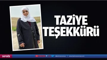 Taziye teşekk&uuml;r&uuml;