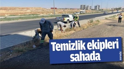 Temizlik ekipleri sahada