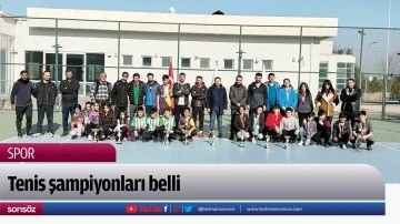 Tenis şampiyonları belli