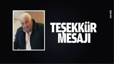 Teşekk&uuml;r mesajı