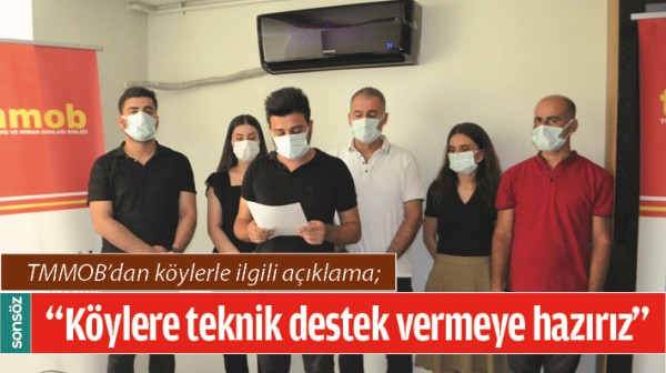 TMMOB&rsquo;DAN K&Ouml;YLERLE İLGİLİ A&Ccedil;IKLAMA