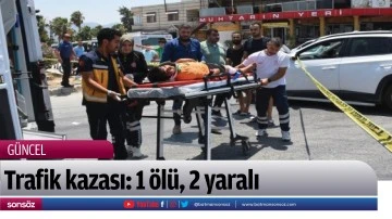 Trafik kazası: 1 &ouml;l&uuml;, 2 yaralı