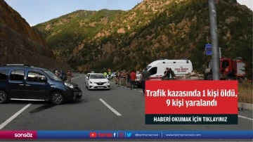 Trafik kazasında 1 kişi &ouml;ld&uuml;, 9 kişi yaralandı