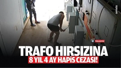 Trafo hırsızına 8 yıl 4 ay hapis cezası!