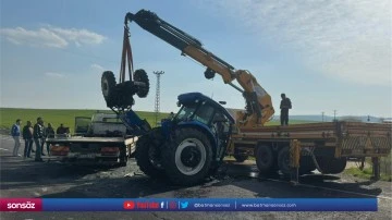 Trakt&ouml;r ile otomobilin &ccedil;arpıştığı kazada 5 kişi yaralandı