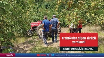 Trakt&ouml;rden d&uuml;şen s&uuml;r&uuml;c&uuml; yaralandı