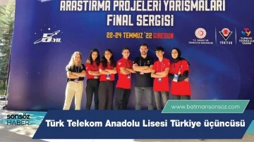 T&uuml;rk Telekom Anadolu Lisesi T&uuml;rkiye &uuml;&ccedil;&uuml;nc&uuml;s&uuml;