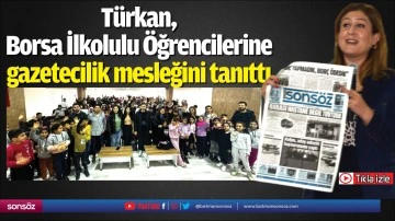 T&uuml;rkan, Borsa İlkolulu &Ouml;ğrencilerine gazetecilik mesleğini tanıttı