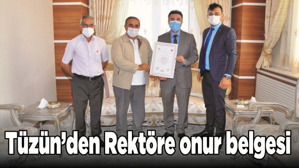 T&Uuml;Z&Uuml;N&rsquo;DEN REKT&Ouml;RE ONUR BELGESİ