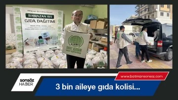 &Uuml;&ccedil; bin aileye gıda kolisi...