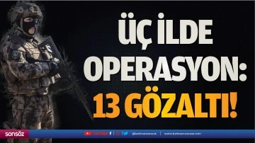&Uuml;&ccedil; ilde operasyon: 13 g&ouml;zaltı!