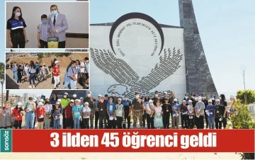 &Uuml;&Ccedil; İLDEN 45 &Ouml;ĞRENCİ GELDİ