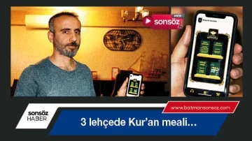 &Uuml;&ccedil; leh&ccedil;ede Kur&rsquo;an meali&hellip;