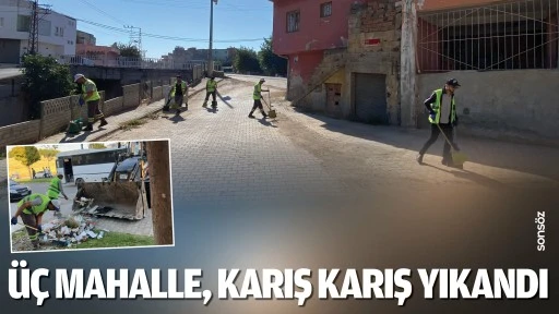 &Uuml;&ccedil; mahalle, karış karış yıkandı