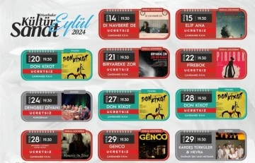 &Uuml;cretsiz sinema ve tiyatro g&ouml;sterimleri d&uuml;zenliyor