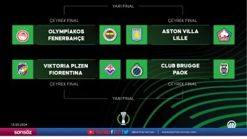 UEFA konferans Ligi’nde çeyrek ve yarı final eşleşmeleri